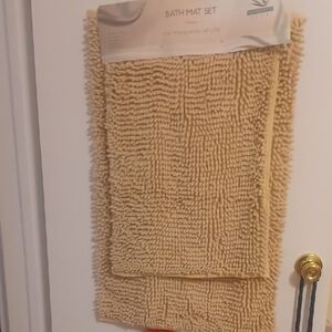 Chenille Bath Mat Set - Cream